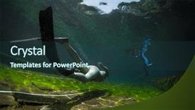  Presentation with sports coach - Colorful slide deck enhanced with free divers training backdrop and a tawny brown colored foreground