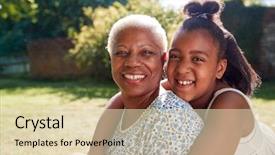  Presentation with diversity - Cool new theme with free diversity - senior black woman and granddaughter backdrop and a lemonade colored foreground