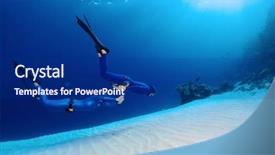  Presentation with free - Presentation design with free diving - two freedivers finning background and a navy blue colored foreground