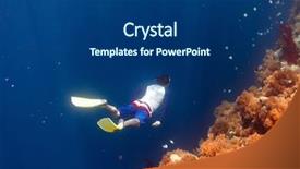  Presentation with coral reef - Presentation theme enhanced with free diving at coral reef background and a  colored foreground