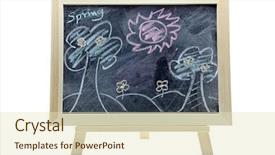  Presentation with scenic - PPT theme having free drawing with spring scenic background and a soft green colored foreground