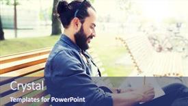  Presentation with creative writing - Presentation theme consisting of free eastern europe - lifestyle creativity freelance inspiration background and a ocean colored foreground