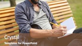  Presentation with man sitting bench - Cool new presentation theme with free eastern europe - lifestyle freelance inspiration and people backdrop and a  colored foreground