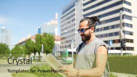  Presentation with rural tourism people adventure - Beautiful slides featuring free eastern europe - travel tourism backpacking and people backdrop and a  colored foreground