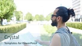  Presentation with city map - Amazing PPT layouts having free eastern europe - travel tourism backpacking and people backdrop and a  colored foreground