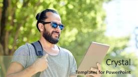  Presentation with rural tourism people adventure - PPT layouts consisting of free eastern europe - travel tourism backpacking technology background and a  colored foreground