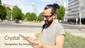  Presentation with tourism - Colorful presentation design enhanced with free eastern europe - travel tourism backpacking technology backdrop and a  colored foreground