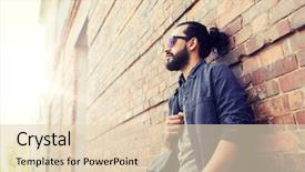  Presentation with wall street - Slide deck with free eastern europe - travel tourism lifestyle and people background and a  colored foreground