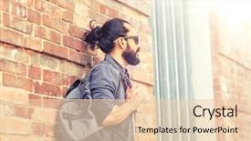  Presentation with wall street - Beautiful theme featuring free eastern europe - travel tourism lifestyle and people backdrop and a  colored foreground