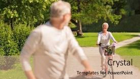 Presentation with old age - Amazing presentation theme having free elderly - active old age people backdrop and a coral colored foreground