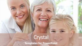  Presentation with free family - Beautiful PPT theme featuring free elderly - portrait of a joyful family backdrop and a coral colored foreground