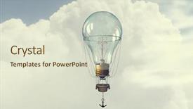  Presentation with electricity - Theme with free electricity - glass bulb in blue sky background and a soft green colored foreground