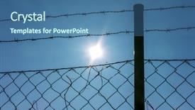 Presentation with sunshine - Audience pleasing theme consisting of free emergency - barbed wire and sunshine backdrop and a ocean colored foreground