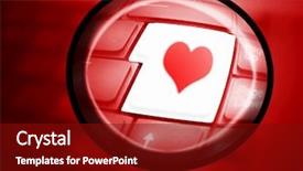  Presentation with keyboard - Cool new slides with free emergency - keyboard with highlighted love button backdrop and a crimson colored foreground