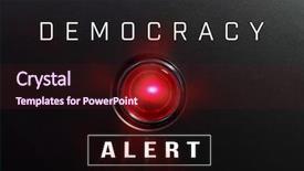  Presentation with democracy - Beautiful slides featuring free emergency - red glowing warning lamp backdrop and a wine colored foreground