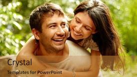  Presentation with black couple having fun - PPT theme featuring free emotion expressions - cheerful couple having fun background and a gold colored foreground