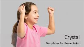  Presentation with studio - Slide deck consisting of free emotion expressions - studio portrait of a happy background and a  colored foreground