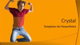  Presentation with movement - PPT layouts featuring free emotion expressions - teenager boy jumping dance movement background and a gray colored foreground