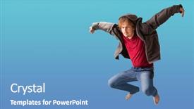  Presentation with dance - Beautiful PPT layouts featuring free emotion expressions - teenager boy jumping dance movement backdrop and a teal colored foreground