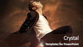  Presentation with positive and motivated - PPT theme enhanced with free emotion expressions - young man full of positive background and a wine colored foreground