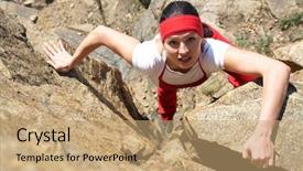  Presentation with rock climbing - PPT theme having free engagement - beautiful girl is engaged background and a coral colored foreground