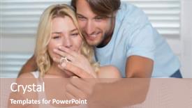  Presentation with living room - Slides enhanced with free engagement - handsome man proposing marriage background and a coral colored foreground