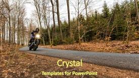  Presentation with motorcycle - Beautiful PPT layouts featuring man riding sportster motorcycle on countryside during sunset backdrop and a tawny brown colored foreground