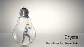  Presentation with electrical engineer - Beautiful presentation theme featuring electrical engineer free - builder man inside light bulb backdrop and a light gray colored foreground