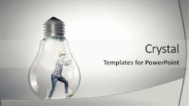  Presentation with electrical engineer - Audience pleasing PPT theme consisting of electrical engineer free - builder man inside light bulb backdrop and a sky blue colored foreground