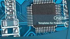  Presentation with electronic components - Cool new theme with smd - electronic blue toned board backdrop and a ocean colored foreground