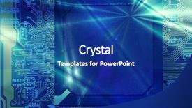  Presentation with high tech technology - Beautiful presentation theme featuring high technology - computer electronics macro backdrop and a ocean colored foreground