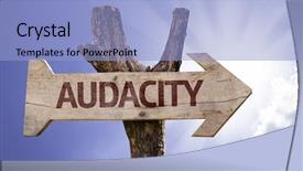  Presentation with two way street sign - Presentation theme enhanced with free enterprise - audacity wooden sign background and a light blue colored foreground