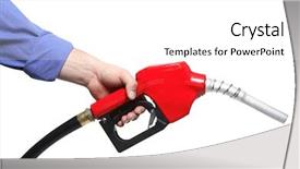  Presentation with lines red and white - Slide set featuring free environment - hand gripping gasoline hose background and a white colored foreground