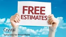  Presentation with free self care - Presentation design with free estimates card with sky background and a arctic colored foreground