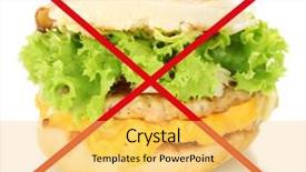  Presentation with food white layout - Slide deck enhanced with free evaluation - concept of unhealthy food isolated background and a  colored foreground