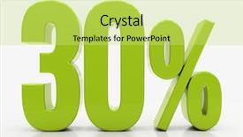  Presentation with percent - PPT theme consisting of free evaluation - percent off discount 3d illustration background and a yellow colored foreground