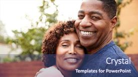  Presentation with african american black couple - Colorful slide set enhanced with free eye - happy middle aged black couple backdrop and a ocean colored foreground