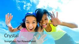  Presentation with underage drinking two teenagers having - Slides consisting of free family - two young girls having fun background and a arctic colored foreground