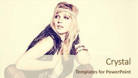  Presentation with hippie - Slides featuring free fashion - beautiful young woman hippie background and a cream colored foreground