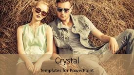  Presentation with jeans denim - Colorful PPT layouts enhanced with free fashion - fashionable models wearing jeans clothes backdrop and a coral colored foreground
