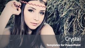  Presentation with romantic getaway - Slides enhanced with free fashion - romantic young woman posing outdoor background and a dark gray colored foreground