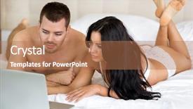  Presentation with movie - Beautiful theme featuring film sex - heterosexual couple watching movie backdrop and a coral colored foreground