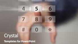  Presentation with digital fingerprint - Amazing PPT theme having free fingerprint - finger on digital calculator backdrop and a coral colored foreground