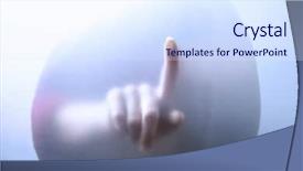  Presentation with fingerprint - Cool new presentation theme with free fingerprint - finger on glass backdrop and a sky blue colored foreground