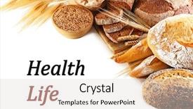  Presentation with health diet - Audience pleasing PPT theme consisting of free food - fresh baked bread isolated backdrop and a light gray colored foreground