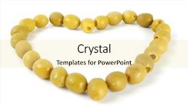  Presentation with free food - PPT layouts consisting of free food - heart made by green olives background and a blonde colored foreground