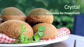  Presentation with made in america - PPT theme having free food - home-made paleo buns 1 background and a ocean colored foreground