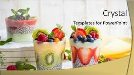  Presentation with smoothies - PPT theme featuring free food - layered berry and chia seeds background and a white colored foreground