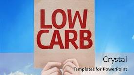  Presentation with free food - Presentation theme having free food - low carb card with sky background and a coral colored foreground