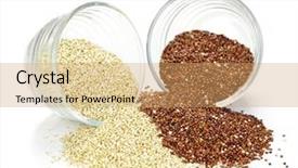  Presentation with free food - Amazing presentation design having free food - red and white quinoa grain backdrop and a coral colored foreground